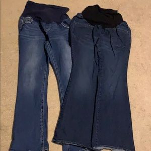 Two pairs of maternity jeans